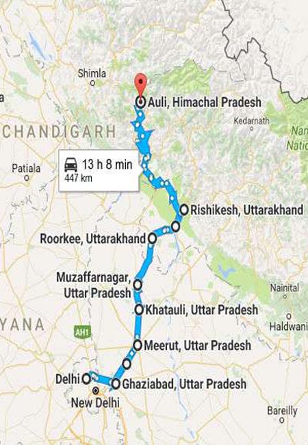 Auli Map